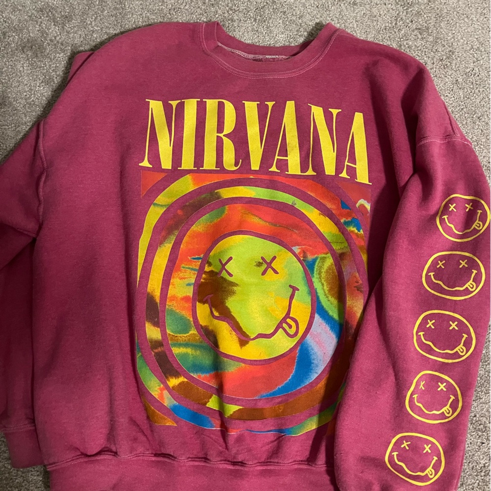urban outfitters nirvana pink sweatshirt